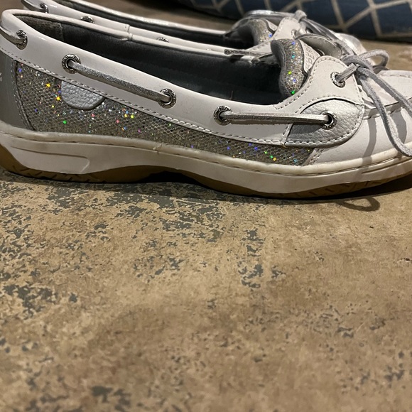 White glitter sparkle Sperry shoes - Picture 4 of 5